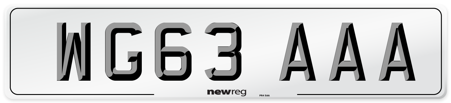 WG63 AAA Number Plate from New Reg